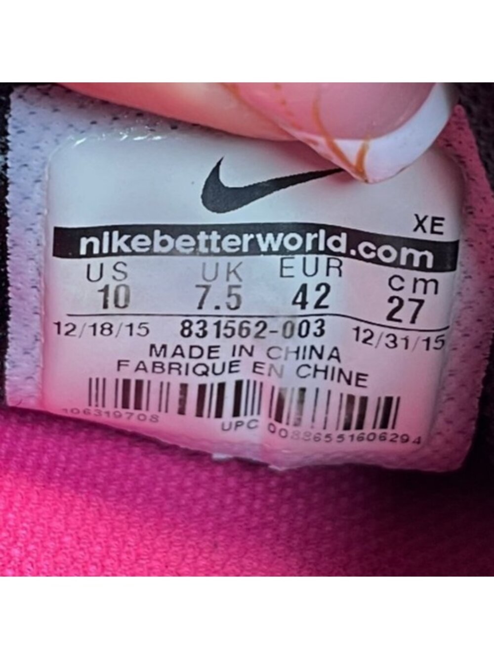 Nike Air Zoom Winflo 3 Womens Size 10 Gray Pink Athletic Running Shoes Sneakers - Picture 10 of 11
